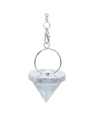 Pendule cristal de roche cône + Pierre de lune modèle Bortoke