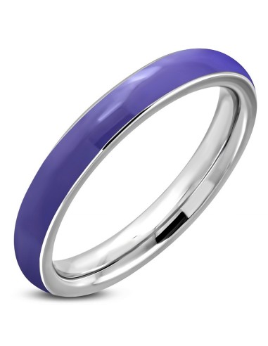 Bague anneau violet acier modèle Burangare