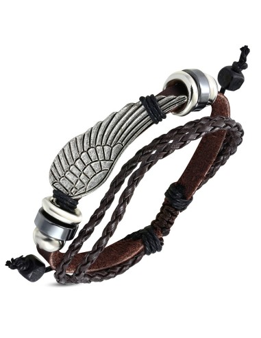 Bracelet cuir multirangs modèle Birangare