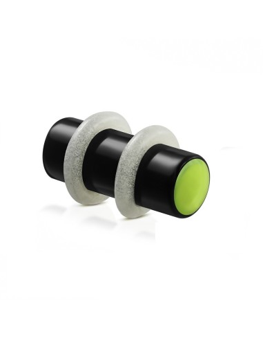 Plug acrylique noir et vert modèle burakate