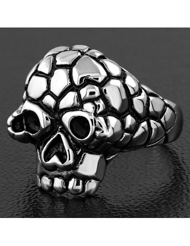 Bague acier  skull serpent modèle Barakate