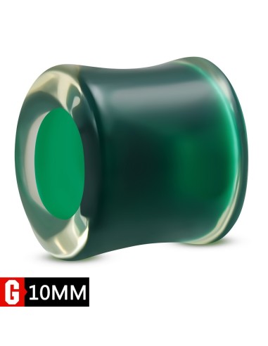 Piercing Tunnel vert  acrylique modèle Asafes