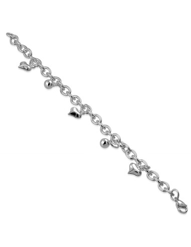 Bracelet coeurs en plaqué argent modèle Agae