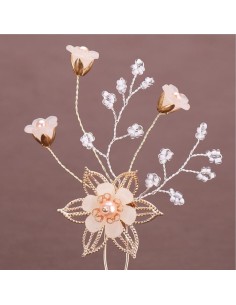 Bijou cheveux clip de mariage perles et fleurs modèle Bertalam