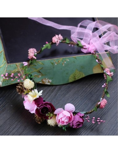 Couronne de fleurs Bijou cheveux de mariage modèle Bluddyn