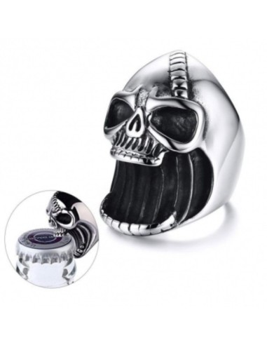 Bague skull acier décapsuleur modèle Billadure