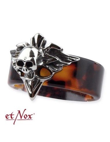 Bague skull Crâne Marron en acier modèle Bonille