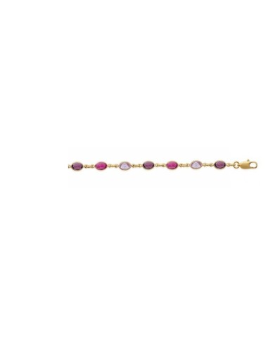 Bracelet plaqué or et  cristal rose dégradé modèle Bylladure