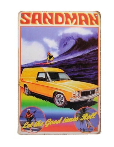 Plaque métal - auto rétro Sandman - 20x30