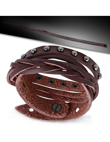 Bracelet cuir marron modèle Brysse