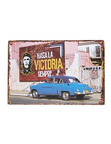 Plaque métal vintage Cuba Che Guevara Victoria Siempre   20 cm x 30 cm