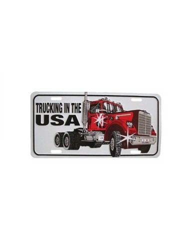 Plaque métal publicitaire Trucking in the USA - 30 cm x 15 cm