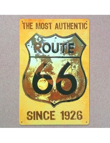 Plaque métal vintage route 66 since 1926 20 x 30 cm