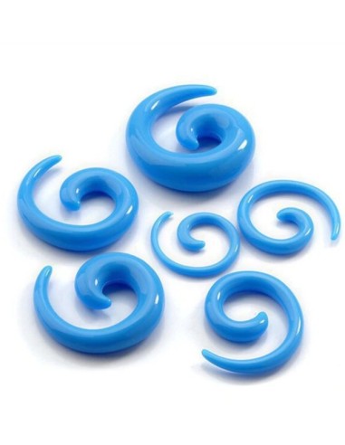 Piercing spirale acrylique bleu modèle Biuyo