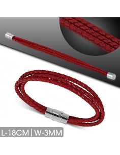 Bracelet cuir rouge modèle Brudy