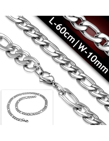 Chaîne Acier maille figaro en 10 mm