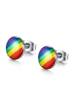 Boucles d'oreilles Gay Pride 7 mm modèle Blitrice