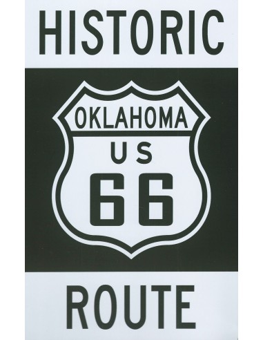Plaque métal vintage route 66 historic 20 x 30 cm