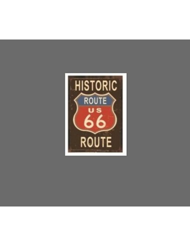 Plaque métal Route 66 vintage 20 x 30 cm