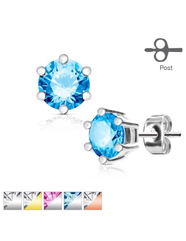 Boucles d'oreilles bleues en acier modèle Blavons