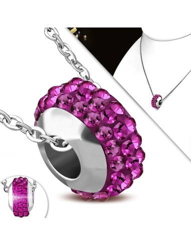 Collier acier fuschia  modèle Braden