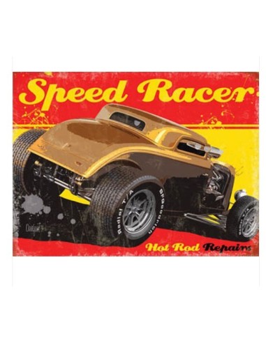 Plaque métal  Speed Racer Hot Rod 40 cm x 30 cm