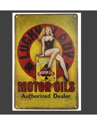 Plaque métal motor oils 20 cm x 30 cm