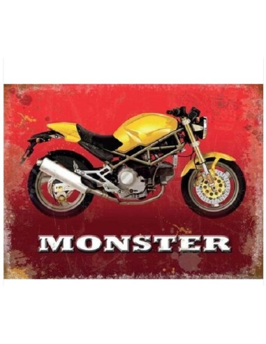 Plaque métal moto Monster  30 cm x 20 cm