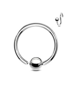 Piercing anneau acier boule clippée de 3 mm x 1.2 mm x 10 mm modèle Rechard