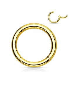 Piercing anneau 0.8 mm x 6 mm à segment couleur or modèle Bandiks