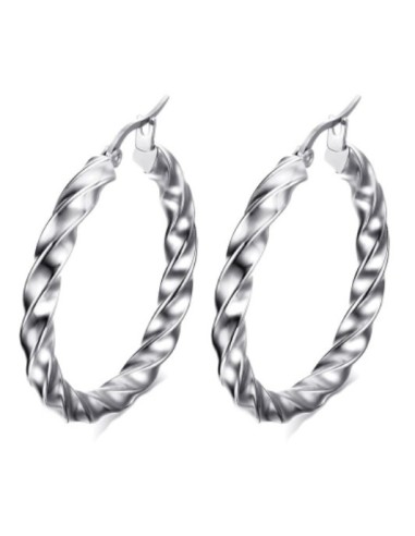 Boucles d'oreille acier 40 mm modèle Bundiks