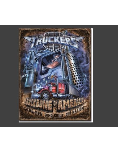 Plaque métal vintage camion truckers 20 cm x 30 cm