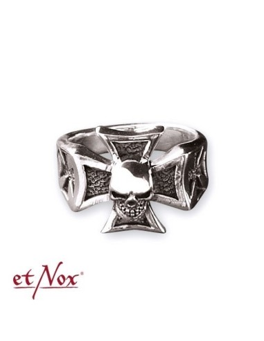 Bague croix malte skull