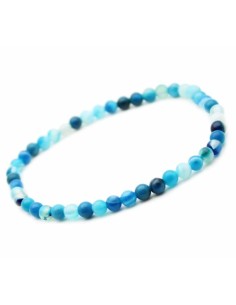 Bracelet agates bleues 6 mm modèle Arazyeu
