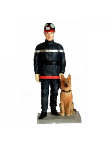 Figurine statuette  Pompier et son chien au pied modèle Agapetas