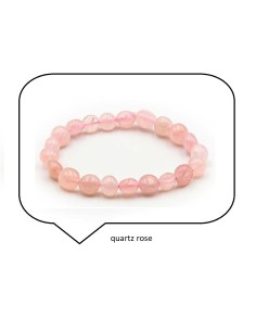 Bracelet quartz rose pierres roulées modèle Annibole