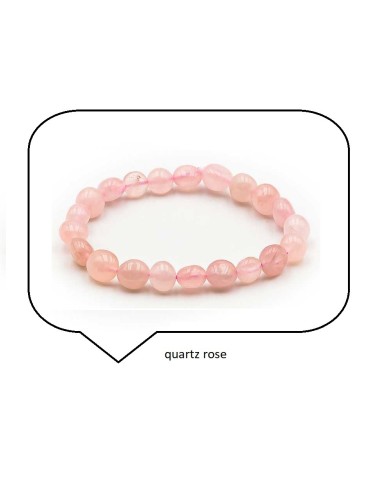 Bracelet quartz rose pierres roulées modèle Annibole