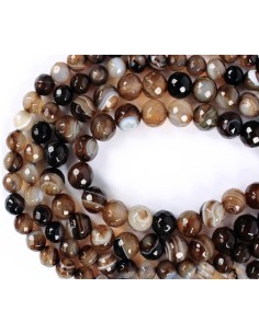 Perles en agate couleur café modèle Breixite
