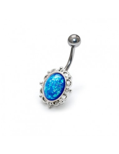 Piercing nombril opale bleue