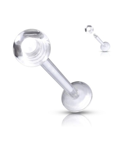 Piercing labret transparent 6 mm ou 8 mm modèle Birthas