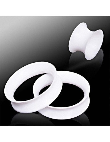 Piercing tunnel silicone flexible blanc  modèle Bertosse