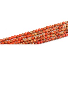 Perle jaspe Pin Empereur orange en pierre modèle Byrrionne
