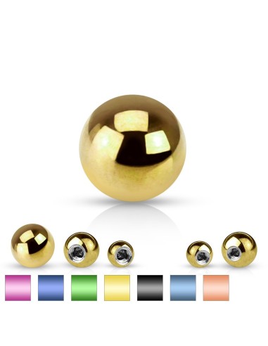 Piercing accessoire boule acier doré 1.2 mm modèle binamine