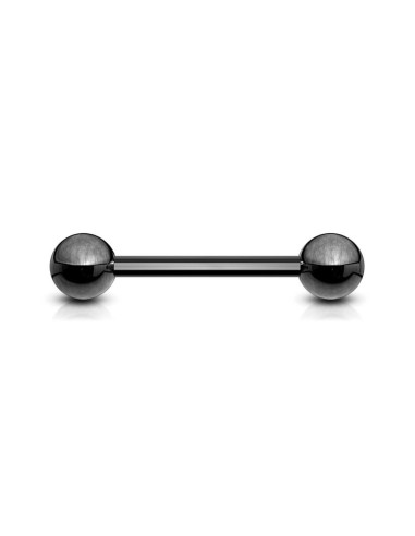 Piercing industriel barbell boule noire 1.6 mm x 12 mm   modèle Azolie