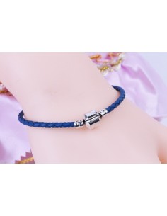 bracelet tressé bleu pour charm