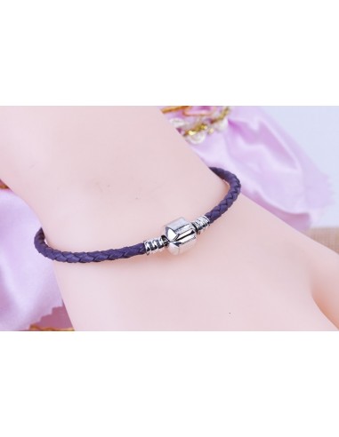 Bracelet tressé violet pour charm
