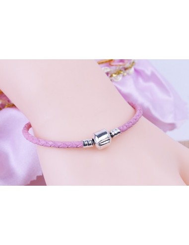 bracelet tressé rose pour charm