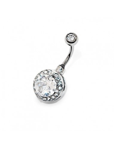 piercing nombril cristal blanc