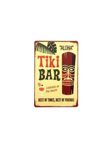 Plaque métal Tiki bar Open 20 x 30 cm