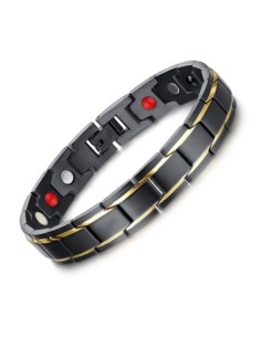 Bracelet acier noir magnétique modèle Baddy